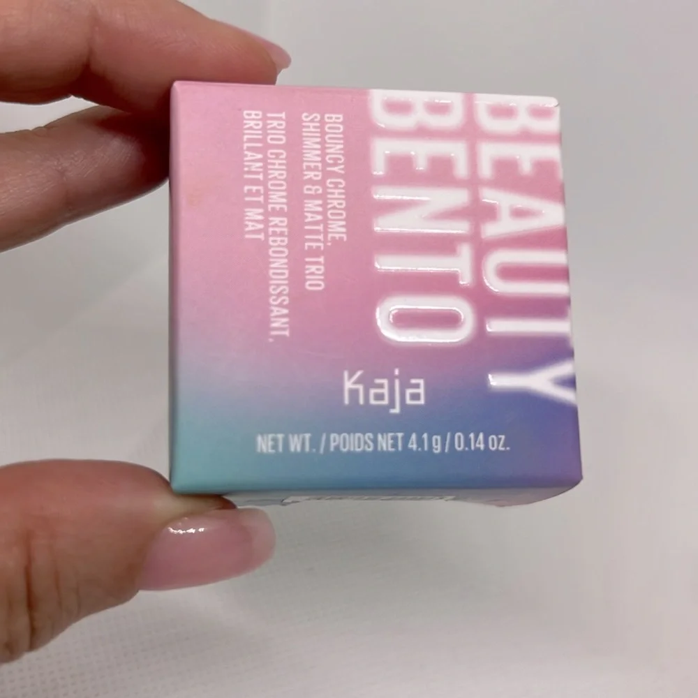 Kaja Beauty Bento Bouncy Chrome Shimmer & Matte Trio - Peach Madeline NEW w/Seal